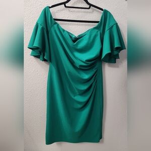 Calvin Klein Green Draped Mini Dress